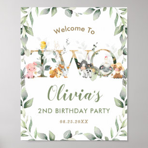 Animaux de ferme Verdure 2e Affiche de bienvenue d