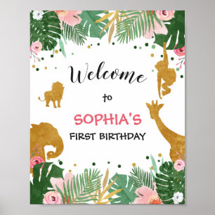 Animaux de fête Affiche de bienvenue Zoo Safari Ju