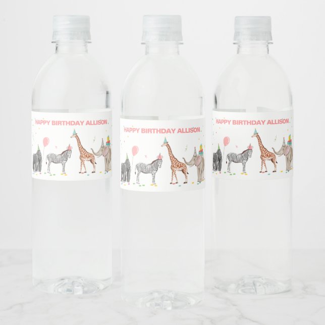 Animaux de fête Anniversaire Wild One Étiquette de (Bouteilles)