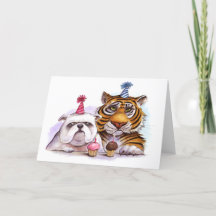 Animaux de fête Carte d'anniversaire
