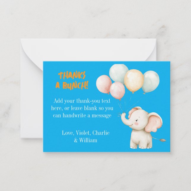 "Animaux de fête" Carte de remerciements Anniversa (Devant)