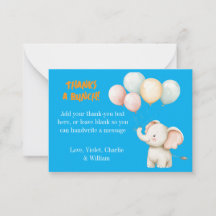 "Animaux de fête" Carte de remerciements Anniversa