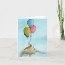Animaux de fête : Carte de voeux de tortue 4"x5.6"