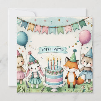 Animaux de fête Invitation d'anniversaire