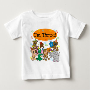 Animaux de fête T-shirts 3e anniversaire