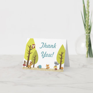 Animaux de forêt pliés Carte de remerciements 2