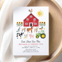 Animaux de la ferme Barnyard Invitation d'annivers