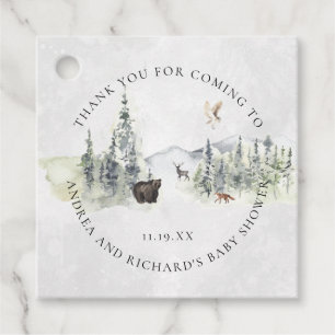 Animaux de la Forêt Étiquette de Cadeau pour Bab