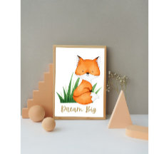 Animaux de la Forêt Renard Affiche de Nursery
