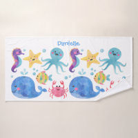 animaux de mer, aquarelle animaux de mer, enfants