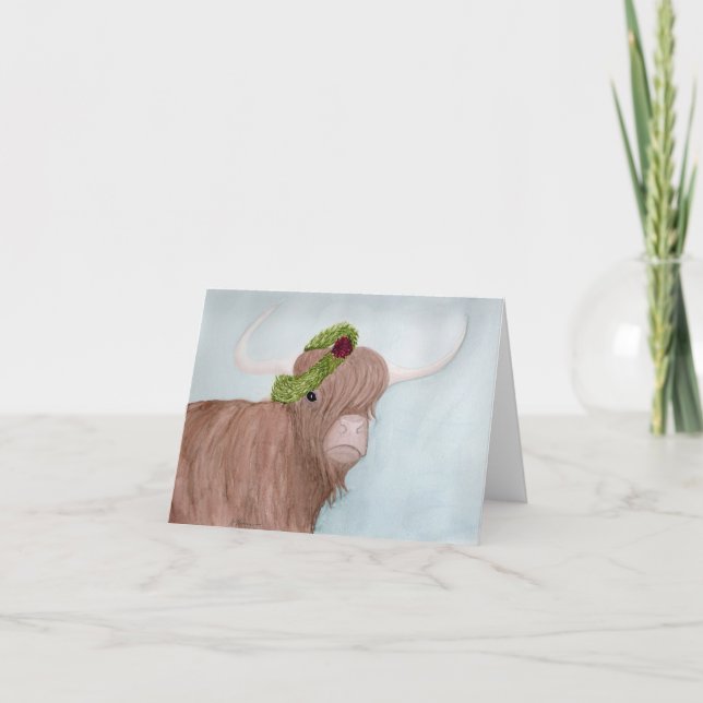 Animaux de vacances insolites : carte de vache 4"x (Devant)