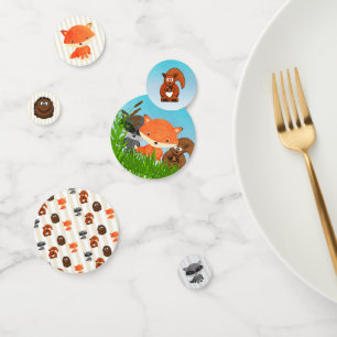 Animaux des bois Baby shower forestier confetti