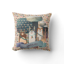Animaux des bois Coussin tribal - Né pour être sau