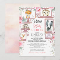 Animaux des bois Invitation au Baby shower virtuel