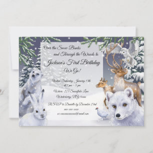 Animaux d'hiver Invitation d'anniversaire pour enf