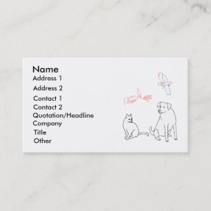Animaux domestiques assis Cartes de visite, Chien 