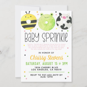 Animaux Donut Baby Sprinkw Douche Invitation
