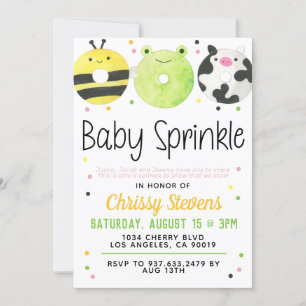 Animaux Donut Baby Sprinkw Douche Invitation