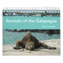 Animaux du calendrier de Galapagos 2019