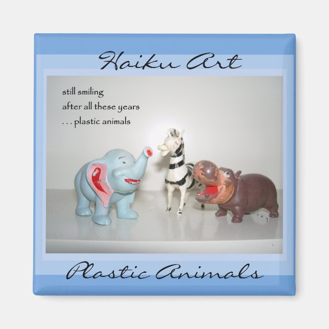 Animaux en plastique Haiku Art Magnet (Devant)