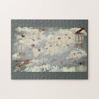 Animaux et carte du monde pour les enfants puzzle