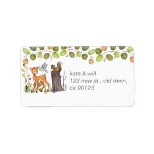 Animaux étiquette de adresse des bois