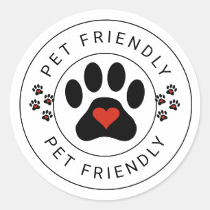 Animaux Étiquettes avec patte cardiaque