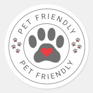 Animaux Étiquettes avec patte cardiaque