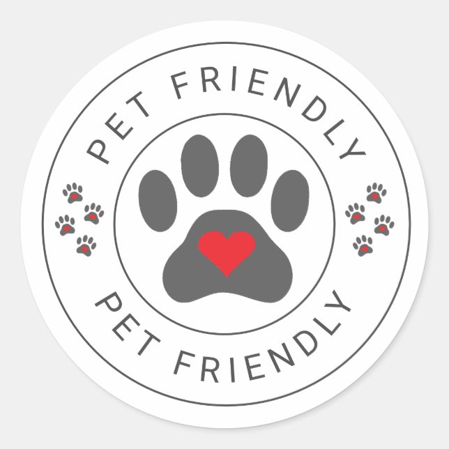 Animaux Étiquettes avec patte cardiaque (Devant)