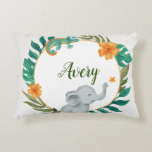 Animaux floraux personnalisés Coussin d'accent