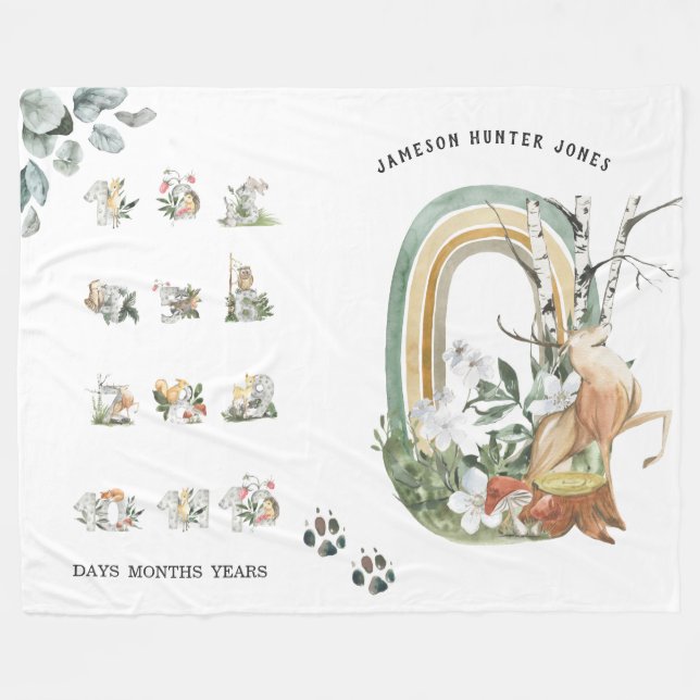 Animaux forestiers des bois | Bébé Couverture de j (Devant (Horizontal))
