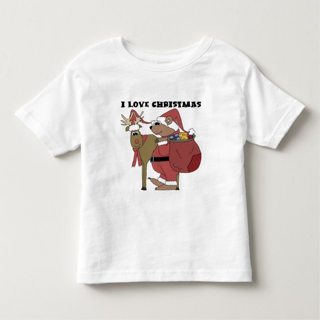Animaux J'aime T-shirts et cadeaux de Noël (Devant)