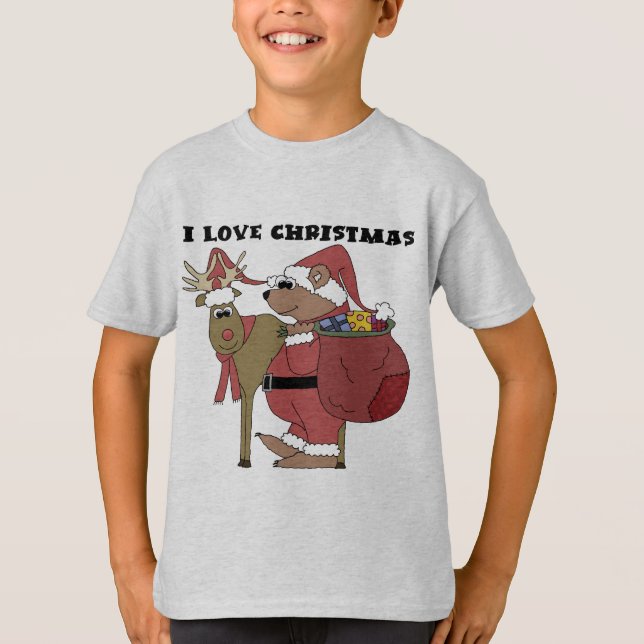 Animaux J'aime T-shirts et cadeaux de Noël (Devant)