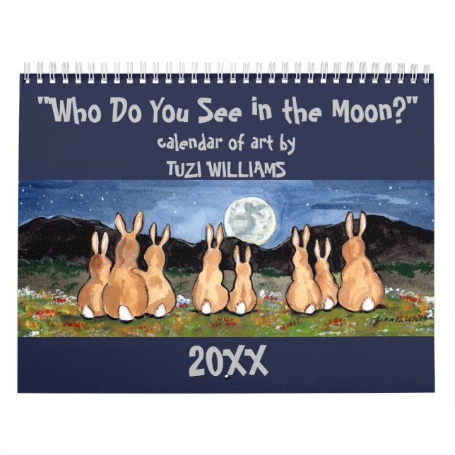 Animaux La Lune N'Importe Quelle Année Calendrier  (Protection)