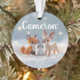 Animaux mignons de la forêt hivernale en peluche a