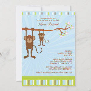 Animaux mignons Invitation plat Baby shower