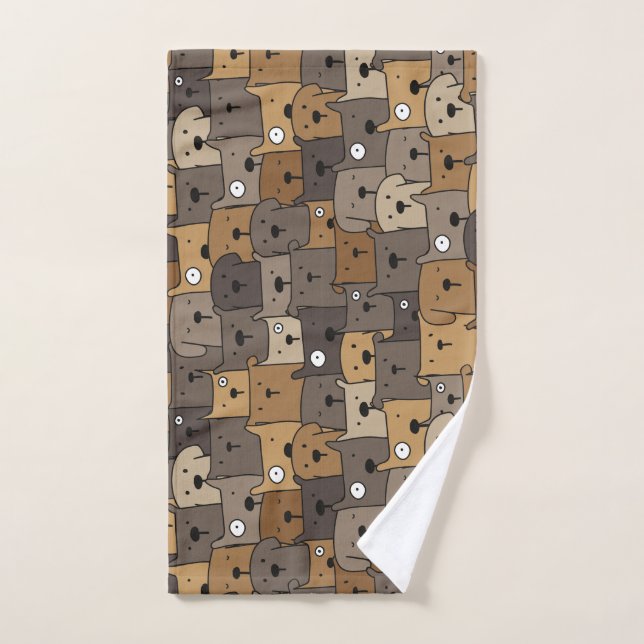 Animaux motifs adorables Chiens Adulte (Serviette à main)