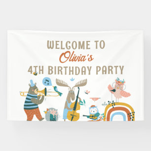Animaux musicaux Bannière Anniversaire