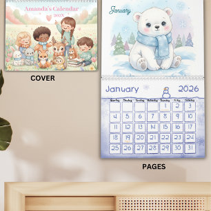 Animaux Pastel Mignons Calendrier Enfants Personna
