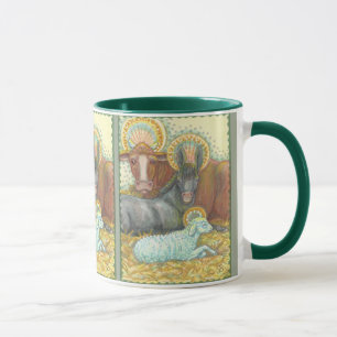 Animaux SAINTS de nativité de NUIT dans la TASSE