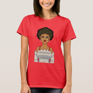 Anime Afro Mädchen Porträt Süß Lieblich Schönheit T-Shirt