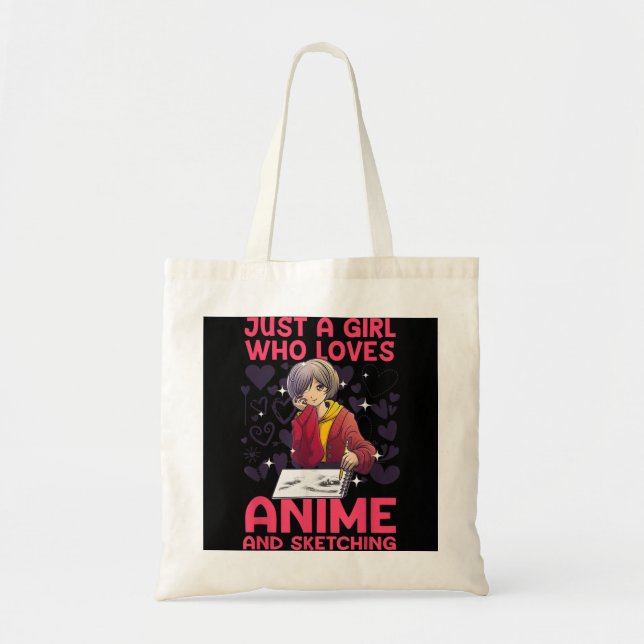 Anime Art for women Teen Girl Anime Merch Sketch Tragetasche (Vorne)