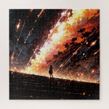 Anime art with vibrant sky