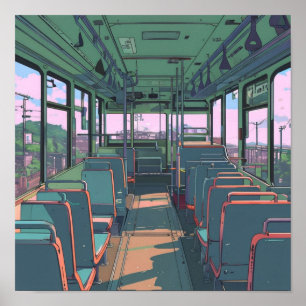 Anime Ästhetik in einer Buslandschaft Kunstdrucken Poster