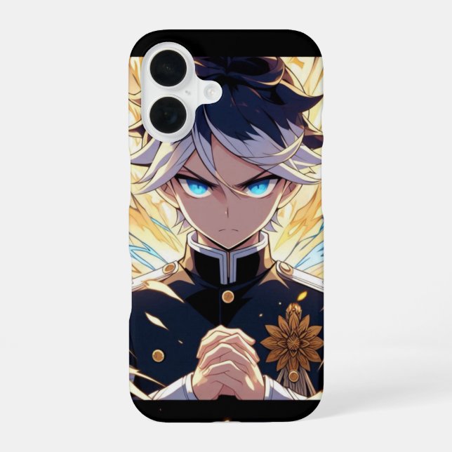 Anime-Aura-Jungs iPhone 16 Hülle (Rückseite)