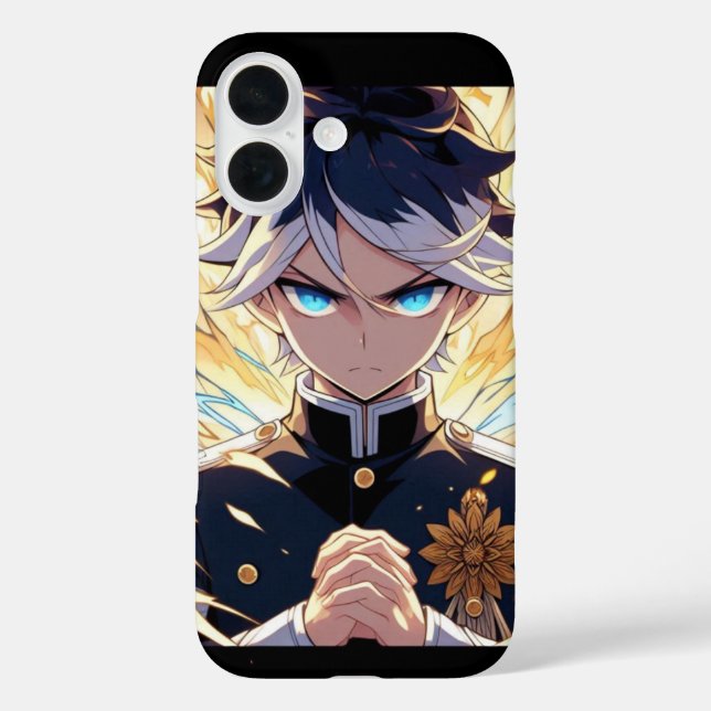 Anime-Aura-Jungs iPhone 16 Hülle (Rückseite)