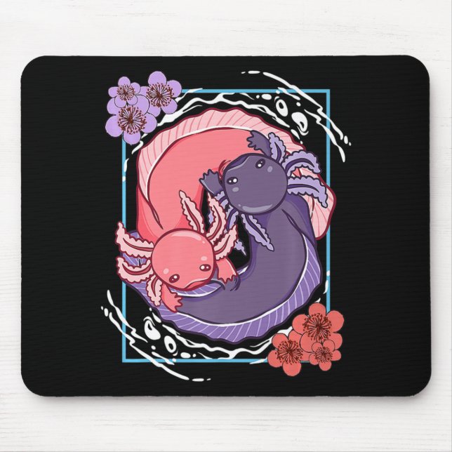 Anime Axolotl Waifu, Liebe Anime Ramen und Sketc Mousepad (Vorne)