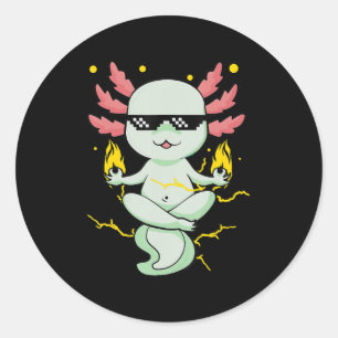 Anime Axolotl Waifu, Liebe Anime Ramen und Sketc Runder Aufkleber