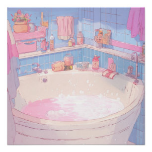 Anime Bathroom Kunstdruckerei Poster