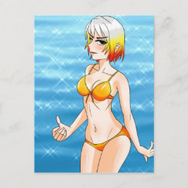 Anime Bikini Girl Postkarte